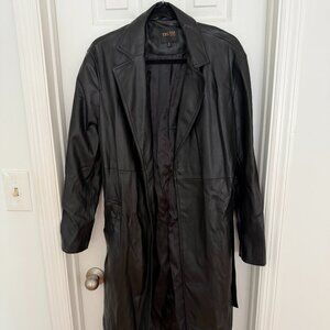 Faux Leather Trench Coat, S